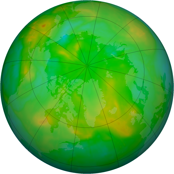 Arctic ozone map for 11 July 2010